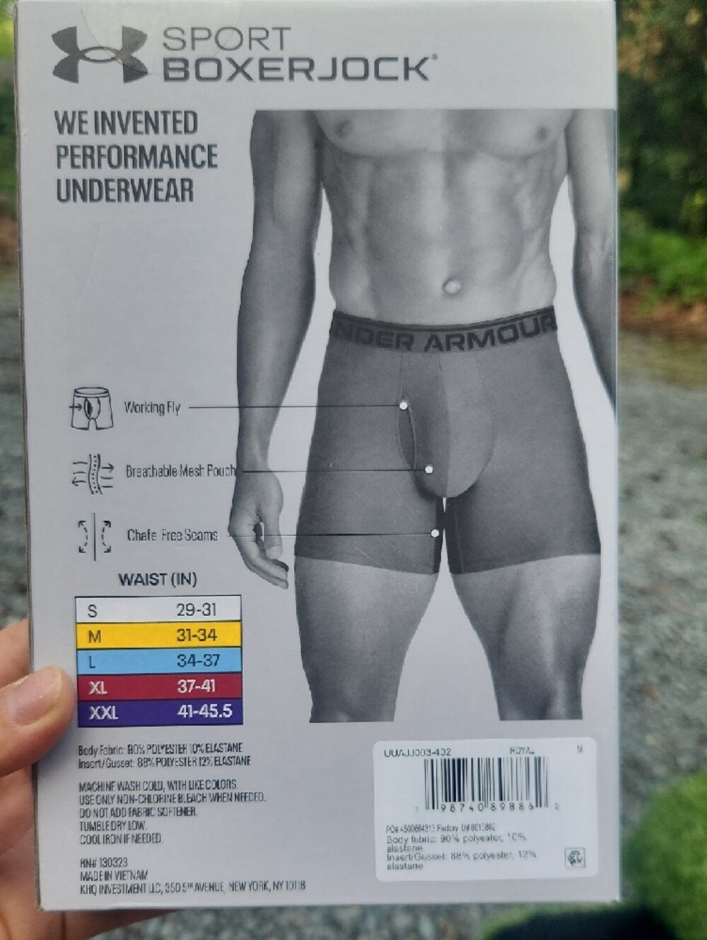 Under Armour Men’s 3-Pack Performance Boxer Briefs – Royal Blue/Gray/Navy - Picture 6 of 6